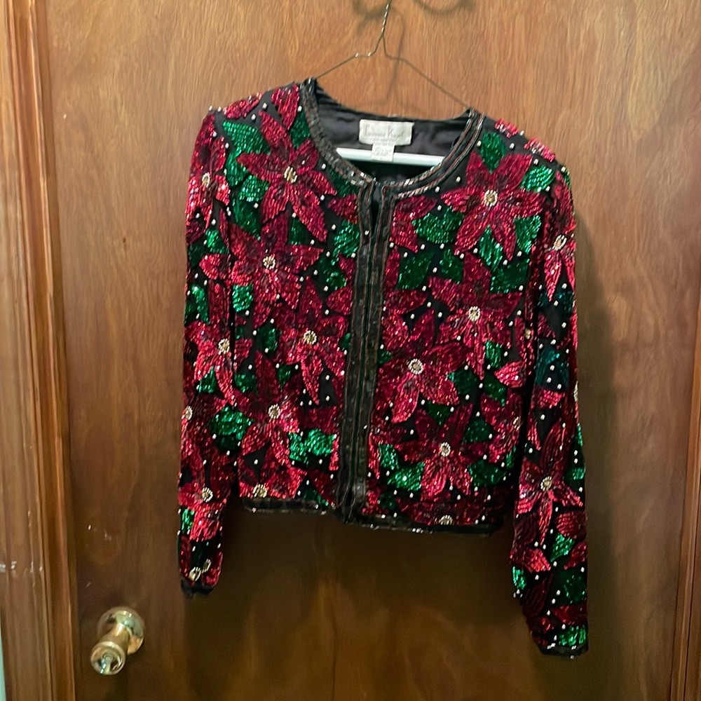- Vintage 90s sequin sweater jacket
